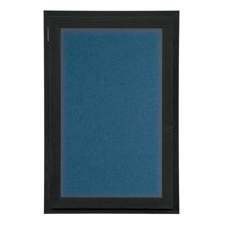 United Visual Products Outdoor Enclosed Combo Board, 42"x32", Satin Frame/Blue & Forbo UVCB4232OD-BLUE-FORBO